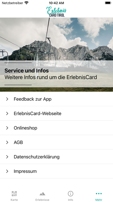 ErlebnisCard Tirol screenshot 1