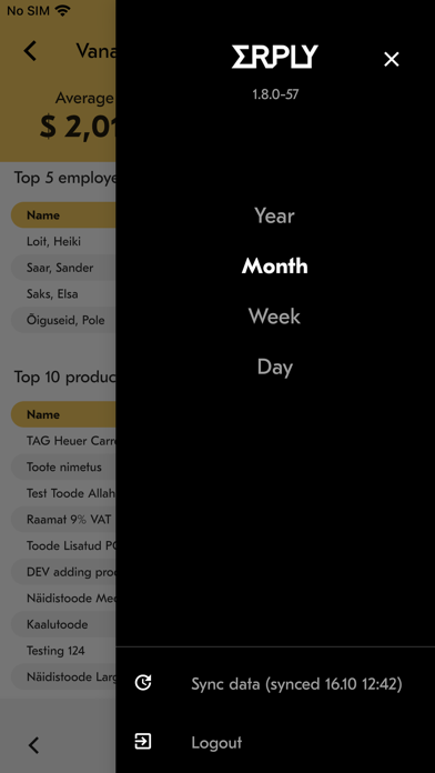 Erply Sales Dashboard screenshot 1