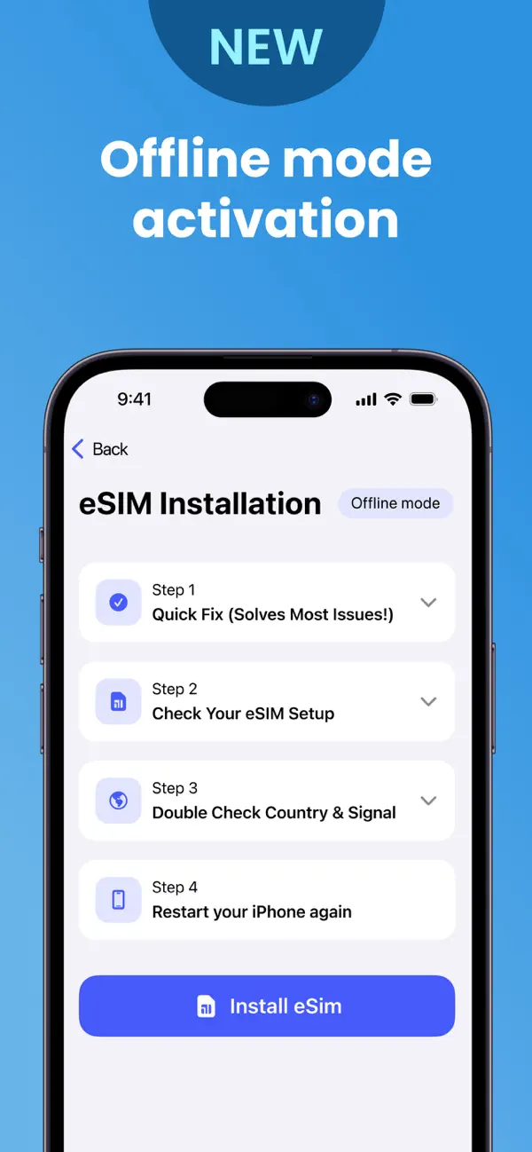 eSim Virtual Mobile Travel App screenshot 2