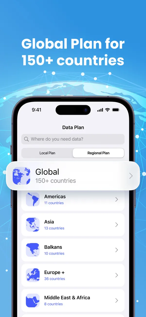 eSim Virtual Mobile Travel App screenshot 3