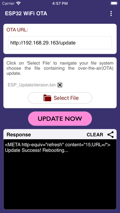 ESP32 WiFi OTA screenshot 1