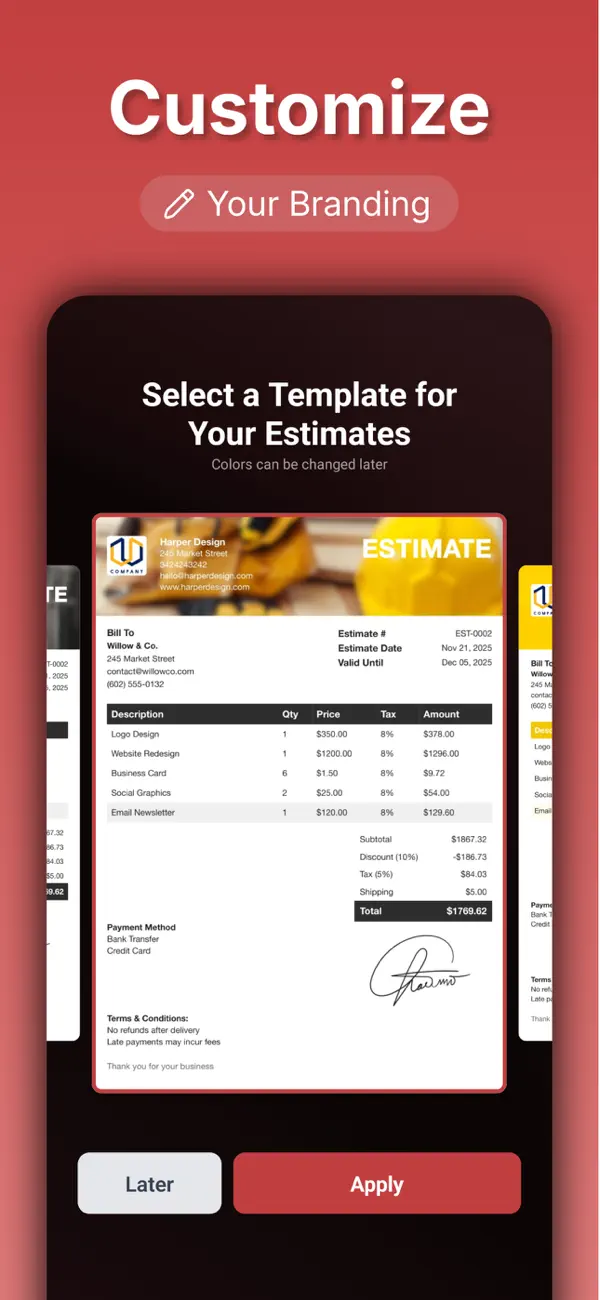 Estimate Maker - Business Cost screenshot 2