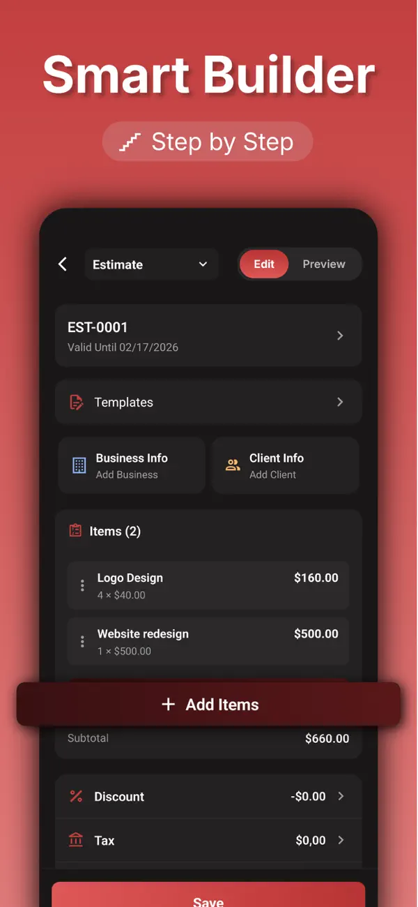 Estimate Maker - Business Cost screenshot 1