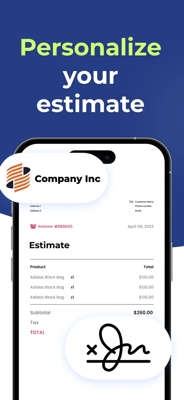 Estimate Maker Flex screenshot 2