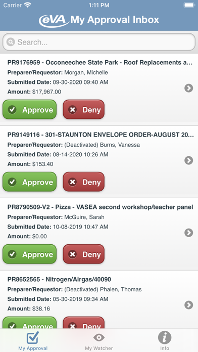 eVA Mobile 4 Approvers screenshot 3