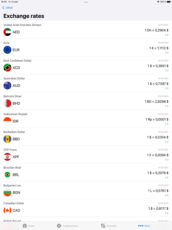 Exchange rates - All countries screenshot 2