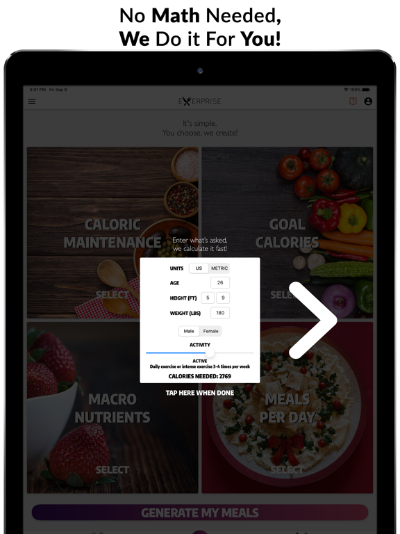 Exerprise Workout Meal Planner screenshot 2
