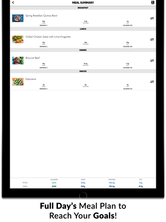 Exerprise Workout Meal Planner screenshot 6