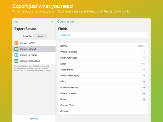 Export Contacts Pro: CSV Excel screenshot 5