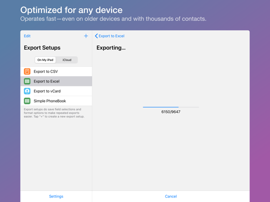Export Contacts Pro: CSV Excel screenshot 2