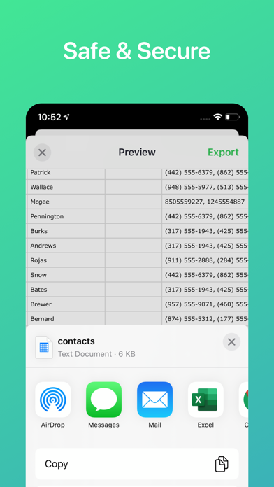 Export Contacts to Excel, CSV screenshot 1
