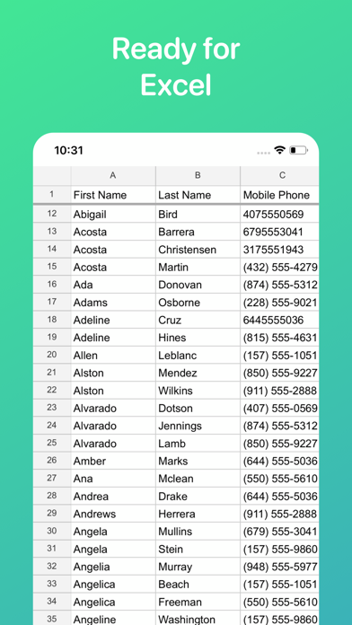 Export Contacts to Excel, CSV screenshot 2