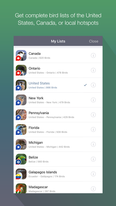 EyeLoveBirds: Bird Checklists screenshot 2