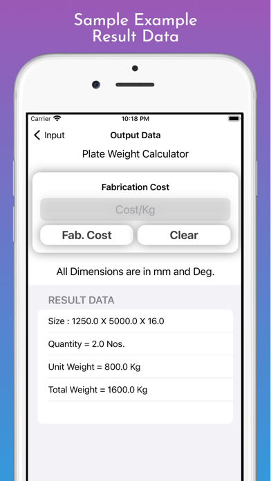 Fabrication Weight Calc Pro screenshot 1