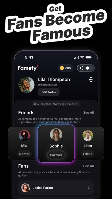 Famefy screenshot 1