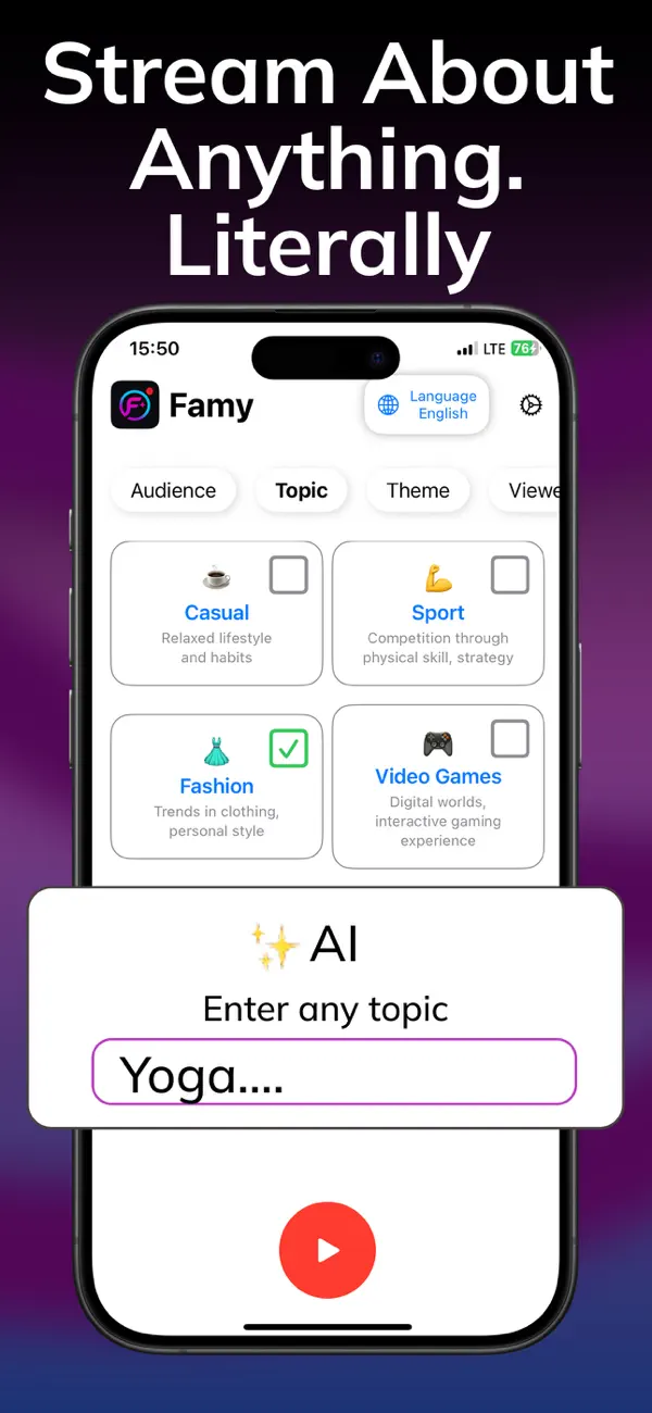 Famy: Fake Live Video Stream screenshot 1