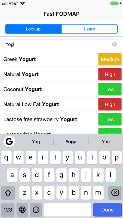 Fast FODMAP Lookup & Learn screenshot 2