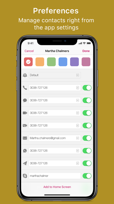 Favorite Contacts: Launcher screenshot 1