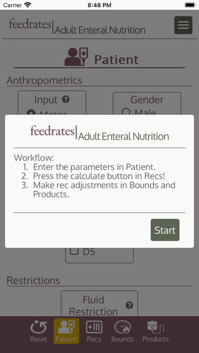 FeedRates - Adult Tube Feeding screenshot 2