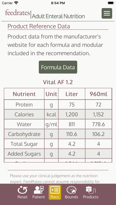 FeedRates - Adult Tube Feeding screenshot 3