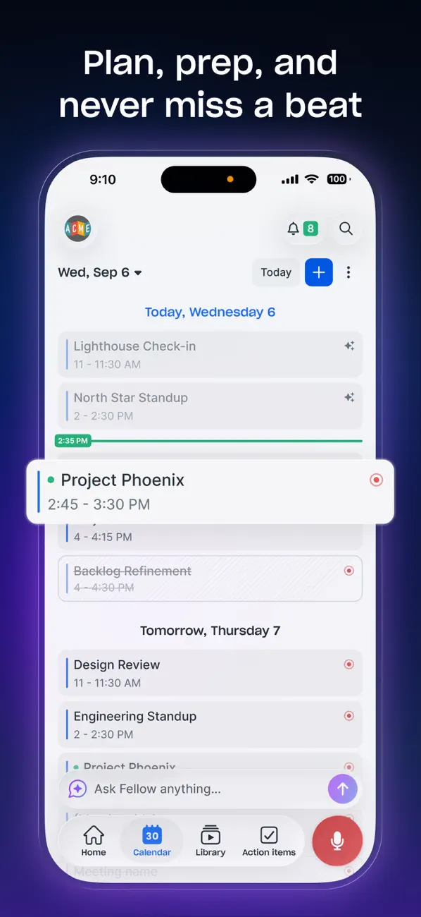 Fellow - AI Meeting Assistant screenshot 1