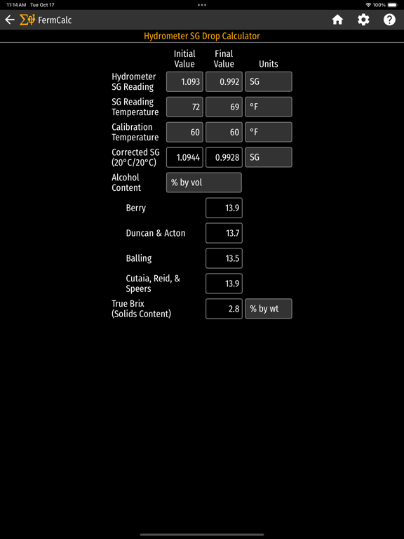 FermCalc Winemaking Calculator screenshot 4