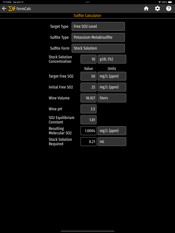 FermCalc Winemaking Calculator screenshot 6
