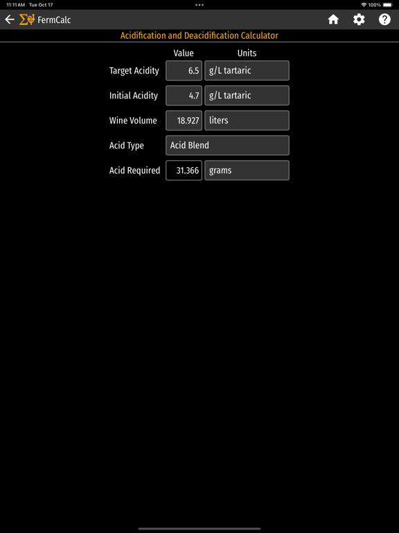 FermCalc Winemaking Calculator screenshot 7