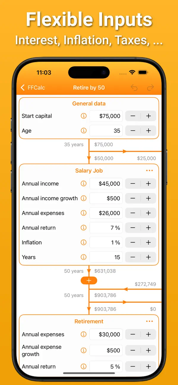 FFCalc - Retirement Calculator screenshot 4