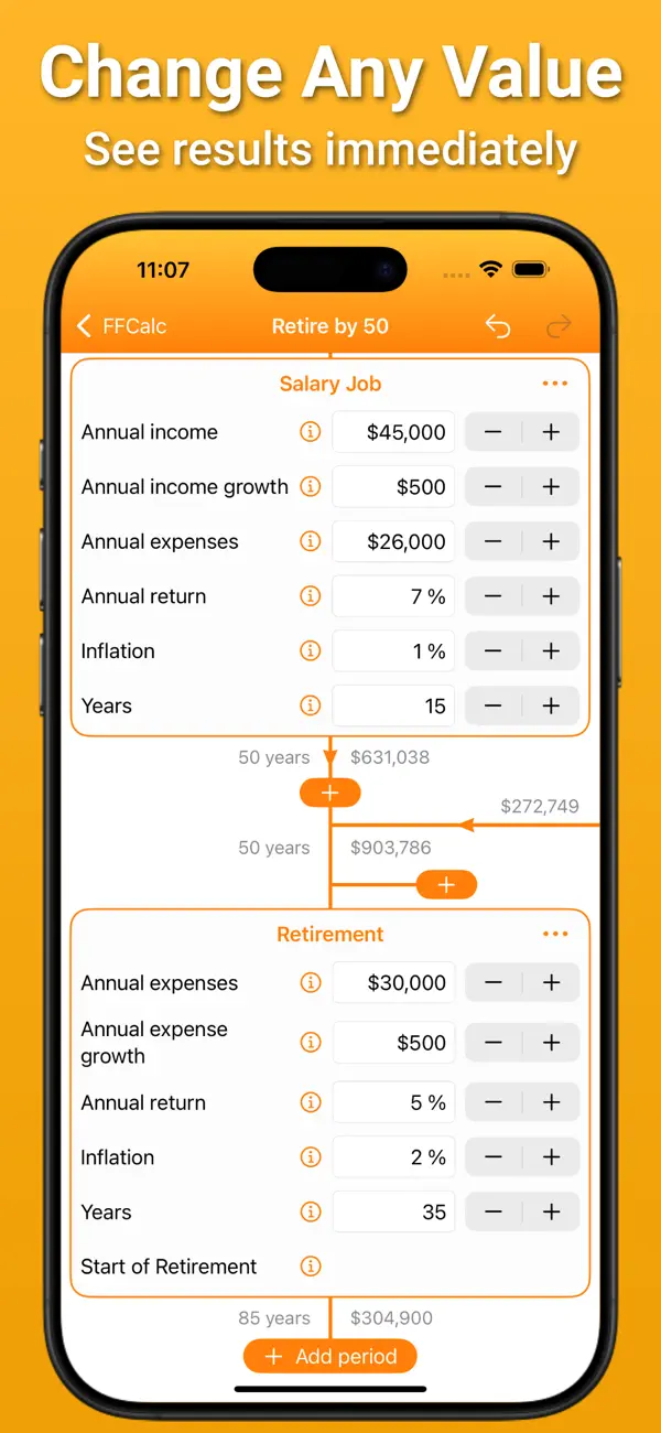 FFCalc - Retirement Calculator screenshot 1