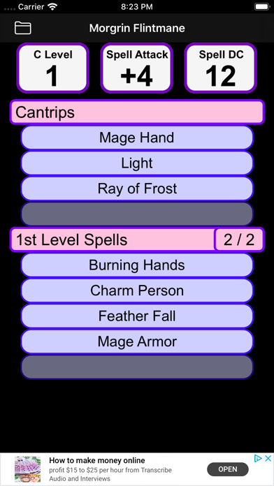 Fifth Edition Character Sheet screenshot 2