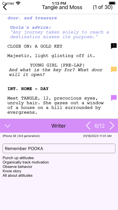 Final Draft Go screenshot 2