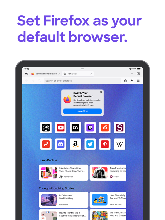 Firefox: Private Web Browser screenshot 1