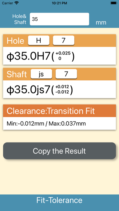 Fit Tolerance Calculator screenshot 2