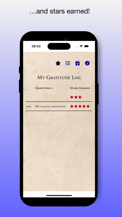 Five Star Daily Gratitude Log screenshot 1