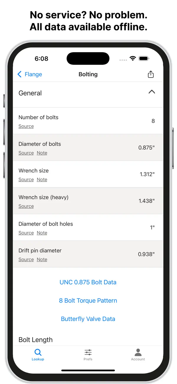 Flange Bolt Size & Torque screenshot 4