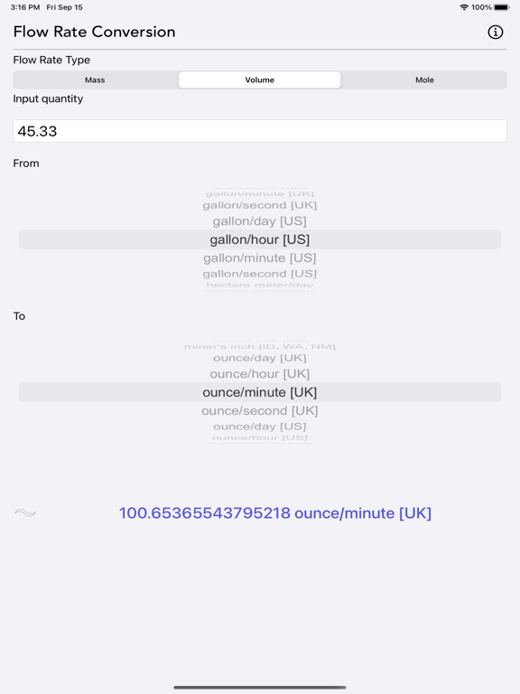 Flow Rate Conversion screenshot 2
