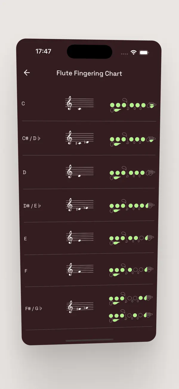 Flute Fingering Chart Tool screenshot 4