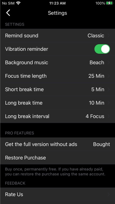Focus timer - time keeper screenshot 1