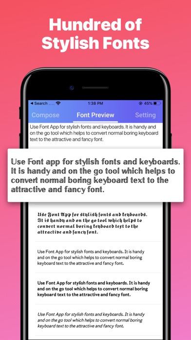 Font: Cool Design Keyboard App screenshot 1