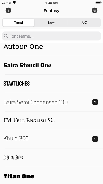Fontasy - Font Browser screenshot 5