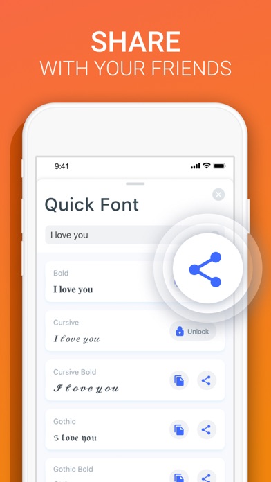 Fonts X for iPhones: Keyboard screenshot 1