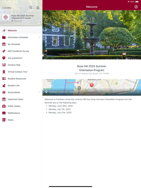 Fordham Orientation screenshot 3
