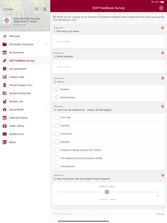 Fordham Orientation screenshot 1
