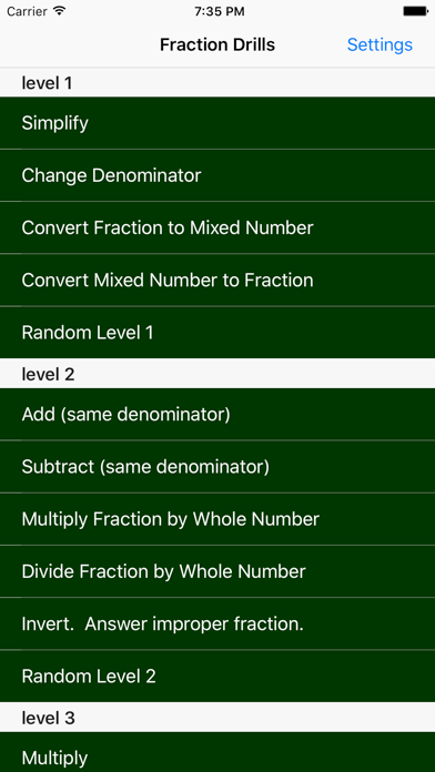 Fraction Drills Free screenshot 1