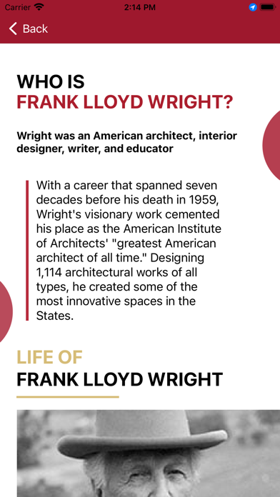 Frank Lloyd Wright Trail screenshot 4