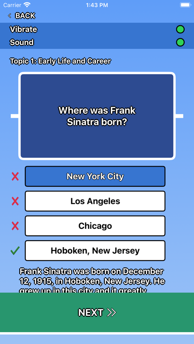 Frank Sinatra Trivia screenshot 1