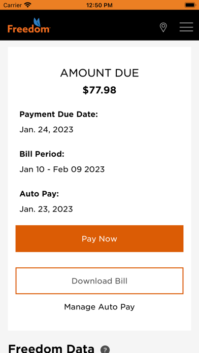 Freedom Mobile My Account screenshot 2