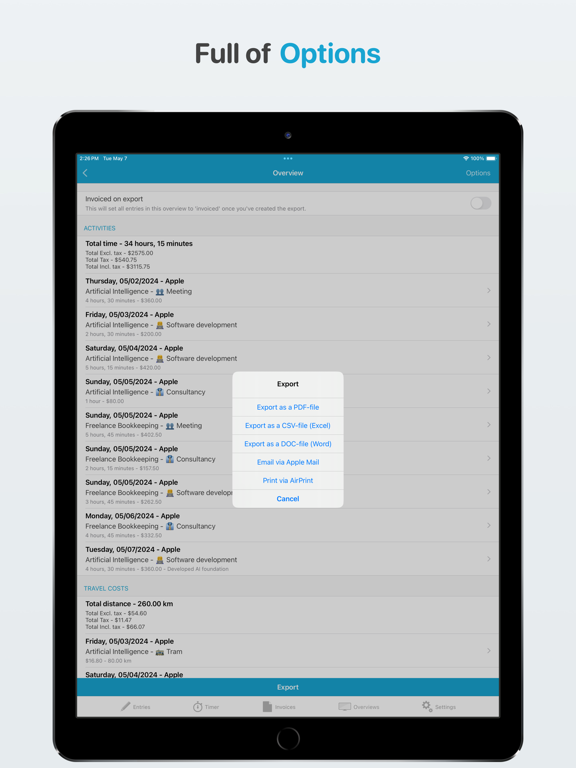 Freelance bookkeeping screenshot 1
