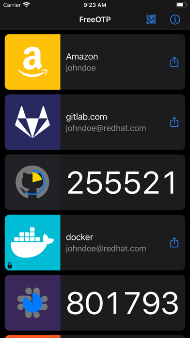 FreeOTP Authenticator screenshot 1